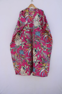 Robe Kaftan d'été décontractée en coton à imprimé floral tropical sans manches, paréo de plage pour femme, vêtement de détente Naaz Textile - Product Image 4