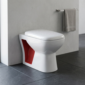 Cuvette de toilettes de luxe rétro imprimée bicolore en céramique EWC, WC européen bleu carré avec siège design - Product Image 6