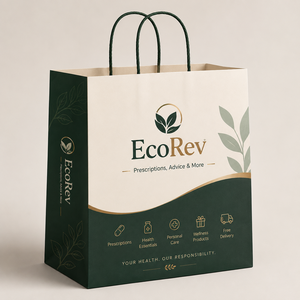 Custom Printed Logo <b>Biodegradable</b> Kraft <b>Paper</b> Bag Twisted Handles Offset Printing Self Adhesive Seal Bottom Gusset Recyclable - Product Image 3