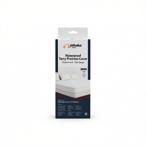 Waterproof Terry Mattress Cover 75x60x13 Inch for Hotels-Plain Design - Product Image 1