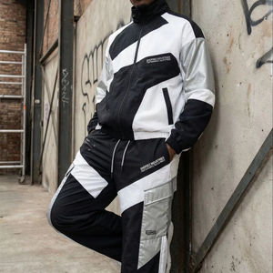 Ensemble coupe-vent unisexe de qualité professionnelle, anti-UV, séchage rapide, vêtements de sport avec bandes réfléchissantes pour la course nocturne - Product Image 1