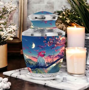 Yellow Hummingbird Keepsake UrnAluminium <b>Ash</b> Cremation Urn Decorative Memorial <b>Casket</b> <b>for</b> Adults - Product Image 6