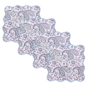 100% Cotton Hand <b>Block</b> Printed Table Scallop Napkin Sets - Product Image 5