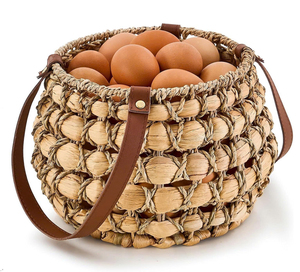 Aesthetic Artisanal Eco-Friendly Vintage Weaving Multi Functionality <b>Egg</b> Fruit Kitchen Storage Items Water Hyacinth <b>Basket</b> - Product Image 1