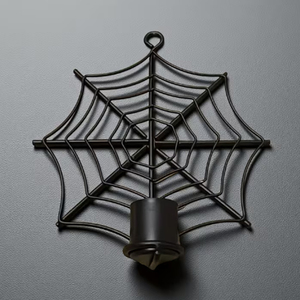 Decoración de Halloween, Portavelas con Forma de Telaraña, Adornos Colgantes, Portavelas Metálico con Diseño de Telaraña - Product Image 1