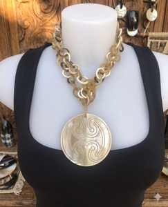 Natural Horn Link <b>Necklace</b> Handmade <b>Statement</b> Chain <b>Necklace</b> for Women Party Daily Wear - Product Image 2