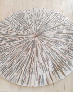 Hand Tufted Low Pile Abstract Wool <b>Rug</b> PET Friendly Non-Slip Eco-Friendly Anti-Bacteria Modern Design Neutral Beige <b>Thin</b> Bar - Product Image 4