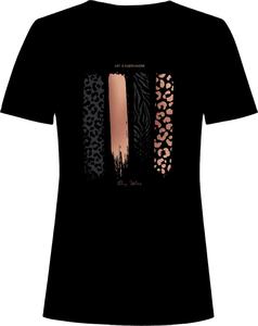 T-shirt femme anti-boulochage en jersey 100% coton col rond manches courtes sérigraphie noir logo décontracté écologique - Product Image 1