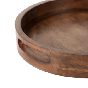 Bandeja de servicio de madera de acacia con asas, bandeja decorativa de melamina acrílica para el desayuno en la cama, sala de estar, uso de mesa de café - Product Image 4