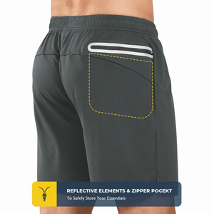 Shorts de sport décontractés pour hommes 2026, séchage rapide, pour fitness, jogging, gym, course à pied, avec poches, style formel 2 en 1 - Product Image 4