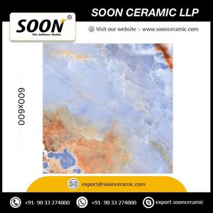 Carreaux muraux intérieurs en porcelaine Soon Welkin Olive 600x600mm, texture fleurs et plantes, finition brillante, antibactériens, résistants aux acides - Product Image 3