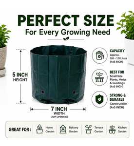 Sacs de culture en tissu respirant noir PE avec trous de drainage et résistance accrue pour la plantation de légumes, fleurs, jardinage, pépinière 18L - Product Image 3