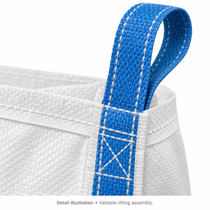 Bolsas Jumbo FIBC de Polipropileno Tejido Personalizadas con Falda de Llenado y Fondo Plano para Empaque a Granel, Vietnam - Product Image 3