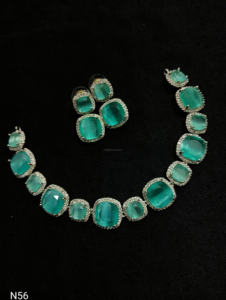 Conjunto de joyería nupcial de diamante americano clásico, collar y pendientes de dos piezas para boda, estilo clásico de moda - Product Image 4