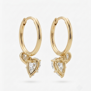 Pendientes de aro Toi et Moi de oro amarillo de 18 quilates con corte de pera para mujer, diamantes de laboratorio con certificación IGI, joyería clásica para uso diario, claridad F VVS2 - Product Image 3