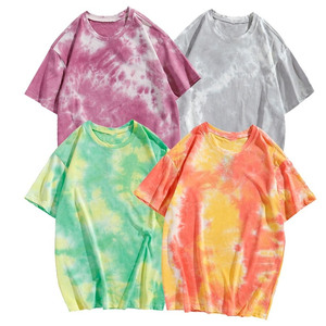Camiseta Moderna Personalizada de Manga Corta con Estampado Tie-Dye para Hombre, Cuello Redondo, Informal, 100% Algodón, Tejido de Punto, Corte Regular - Product Image 6