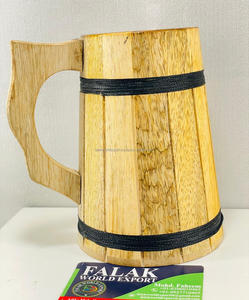 Classical Vintage Wine Glass with Handle Wood Work Handicraft Natural Wood Beer Tea Coffee Cup <b>Mug</b> From Falak World Export - Product Image 3