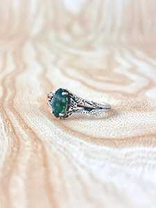 Handmade Moss Agate Ring <b>Leaves</b> Tree Branch Branches Sterling Silver Nature Inspired Engagement Women Jewelry - Product Image 5