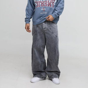 Custom High Quality Vintage Wash Man Oversized Denim Pants Streetwear Baggy Jeans <b>for</b> Men - Product Image 1