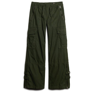 Pantalones Cargo Verde Oliva para Mujer, Corte Holgado, Cintura Alta, Largos, Estilo Y2K, Cierre con Cordón, Múltiples Bolsillos, 100% Algodón, Secado Rápido - Product Image 3