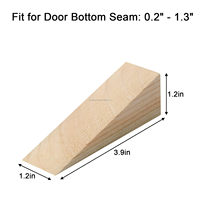 Butées de porte en bois de pin naturel Conception triangulaire simple pour le bas de la porte Cale de porte de sécurité à domicile antidérapante