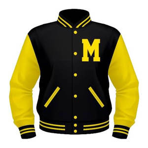 Chaqueta Varsity de Lujo con Mangas de Cuero y Cuerpo de Lana |   Chaqueta Universitaria Personalizada de Equipo, Fabricante OEM ODM - Product Image 4
