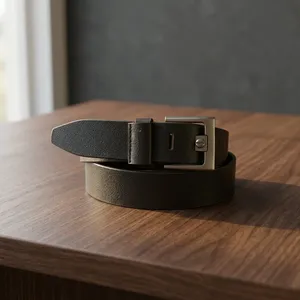 Handmade Premium Leather Belt Pin Buckle | 38MM Width Customizable Length Durable Casual Style | OEM Private Label Wholesale - Product Image 1