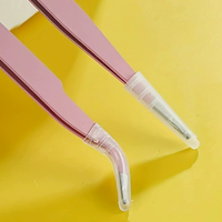 Ensemble de 2 pinces à épiler de précision en acier inoxydable personnalisées, à tête droite et courbée, pour le décapage de peinture, la beauté et l'artisanat