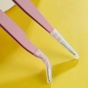 Ensemble de 2 pinces à épiler de précision en acier inoxydable personnalisées, à tête droite et courbée, pour le décapage de peinture, la beauté et l'artisanat - Product Image 4