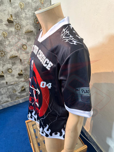 Camiseta de Fútbol Sublimada con Cuello en V para Hombre, con Estampado de Personajes de Rompecabezas, Malla Transpirable, Manga Corta, Diseño Gráfico Completo - Product Image 4