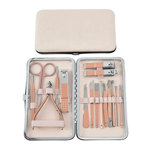Professional 18PCS Stainless Steel Nail Art Tool Set Custom Private Label <b>Manicure</b> Pedicure Beauty <b>Kit</b> for Salon Home - Product Image 1