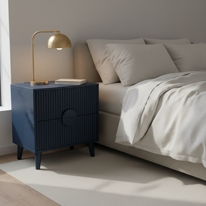 Table basse moderne et durable pour salon, 2 tiroirs, bois d'hévéa, MDF, placage de chêne, poignée en bois, meubles de maison - Product Image 2