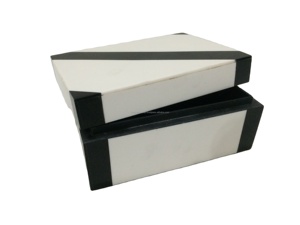 Premium Handmade Resin Inlay <b>Polished</b> <b>Black</b> Ivory Pattern Jewelry Box Elegant Rectangle Decorative Organizer Gifting CRAFT - Product Image 3