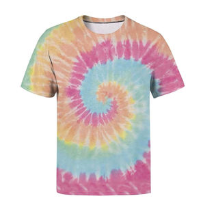 Camisetas de Hombre de Manga Corta con Estampado Tie Dye, Diseño Moderno, 100% Algodón, Transpirables, para Adultos, Venta al Por Mayor - Product Image 3