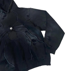Sudadera con capucha para hombre, estilo vintage, lavado ácido, con cremallera, estampado digital, 100% algodón, forro polar grueso, corte oversize, ropa urbana de invierno - Product Image 3