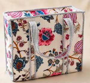 Sac fourre-tout en coton uni avec bordure rayée, fermeture à glissière, taille 16*18, style bohème, sac de shopping pour les voyages et l'usage quotidien - Product Image 3
