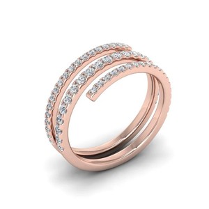 Elegant Multi Layer Diamond Spiral <b>Ring</b> – 18K White Gold <b>Open</b> Wrap Band for Women 18K White Gold Diamond Spiral Wrap <b>Ring</b> – Mult - Product Image 6