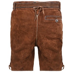 Shorts bavarois pour hommes, taille haute, motif floral brodé, fermeture boutonnée, longueur bermuda, style décontracté, en toile - Product Image 3