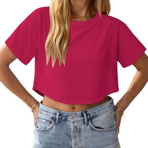 Nueva Camiseta de Moda para Mujer, Transpirable, de Manga Corta, Talla Grande, Precio al por Mayor, Camisetas Lisas para Mujer, Personalizables - Product Image 2