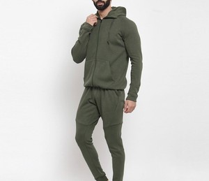 Services OEM en gros RAPID SPORTS Ensemble de survêtement de yoga deux pièces en polaire à capuche pour homme, haut court à manches longues, effet push-up fessier, uni ou imprimé - Product Image 3