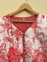 Jaket Musim Gugur Buatan Tangan India 100% Katun Ramah Lingkungan Berlapis Anti-Kerut Bernapas Cepat Kering Cetak Digital Saku Depan