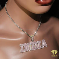 Collier Hip Hop de Luxe avec Pendentif Lettre 'CEO King' en Moissanite et Diamants Sertis