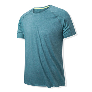 T-shirt décontracté à manches courtes et col rond pour homme Ville Sports, motif, séchage rapide, jersey tricoté en polyester/coton 220g, écologique, bleu - Product Image 4