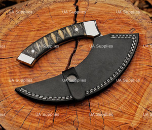 Couteau de chef ambidextre en acier Damas forgé à la main, finition satinée, manche en Micarta, design moderne, couteau multifonction de UA Supplies - Product Image 6