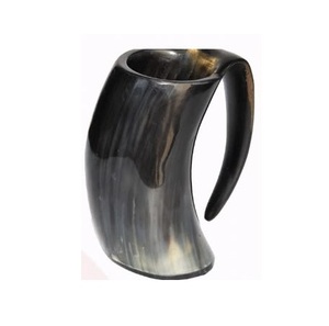 Lederumwickelter Ochsenhorn-Trinkbecher Handgefertigter Echter Rinderhorn-Bierkrug - Product Image 2