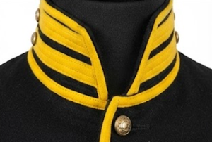 Veste d'officier de cavalerie fédérale pour homme, style laine, noire avec bordure jaune, col montant, simple boutonnage, tenue formelle d'hiver - Product Image 5
