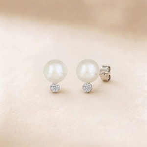 Pendientes de Perlas de Oro Amarillo de 9K con Acento de Diamante Redondo de 1.20CT, Joyería Fina Personalizada al por Mayor - Product Image 3