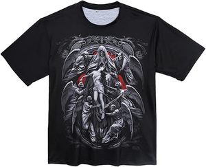 <b>Gothic</b> Angel Pattern Men's Short Sleeve O-Neck T-<b>Shirt</b> Screen Printed Oversized Eco-Friendly Street Style Jersey 100% Cotton - Product Image 3