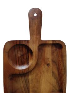 Magnifique plateau rectangulaire moderne de luxe en bois d'acacia naturel, écologique, biodégradable, durable, gravé, en stock, fait main, qualité alimentaire - Product Image 2