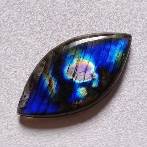 Colgante de cabujón de labradorita, piedra preciosa Natural de arco iris negro, material turquesa de forma ovalada suelta de fuego llamativo completo - Product Image 1